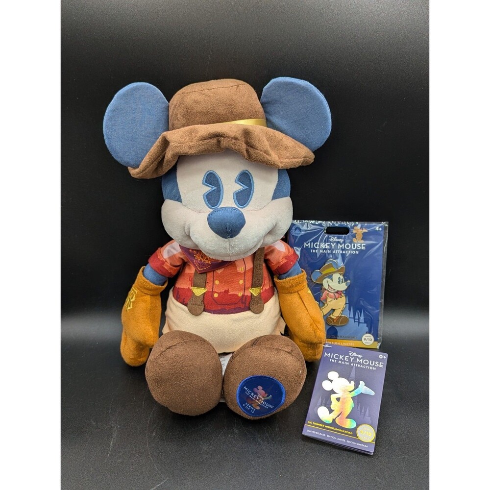 Disney Mickey Mouse The Main Attraction Big Thunder Mountain 9/12 Plush and Pin